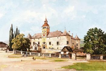 Vstupní partie zámku Bytča ( © Thomas Ender (1793-1875))