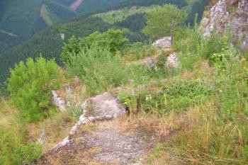 Pohled od paláce horního hradu k hlavní bráně ( © Jan P. Štěpánek 08/2006)