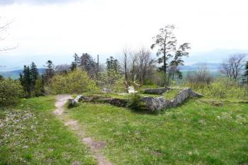 pohled z plochy tvz. dolního hradu na severovýchodní nárožní věž ( © Jan P. Štěpánek 05/2008)