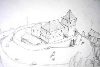 hypotetická rekonstrukce sídla ( © Ondřej Štěpánek 10/2006)
