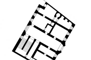 půdorys přízemí (© Kaniová, Petra (ed.): Průvodce architekturou Opavy, Národní památkový ústav, územní odborné pracoviště v Ostravě, Ostrava 2011)
