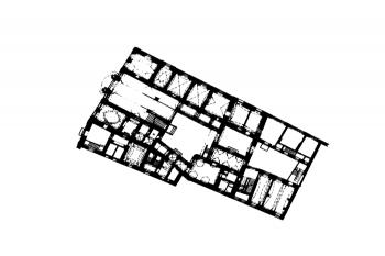 půdorys přízemí (© Kaniová, Petra (ed.): Průvodce architekturou Opavy, Národní památkový ústav, územní odborné pracoviště v Ostravě, Ostrava 2011)
