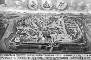 tzv. Požární obraz z roku 1689 od neznámého autora (© Města a městečka v Čechách, na Moravě a ve Slezsku (K. Kuča))