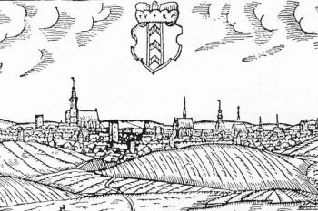 Opava - rytina jana Willenberga z roku 1592 (© Města a městečka v Čechách, na Moravě a ve Slezsku (K. Kuča))