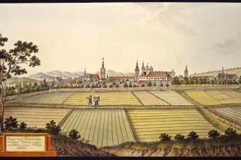 Chomutov na obr. I.A.Venuta z roku1822 (© Ing. Karel Kubín, 09/2017)