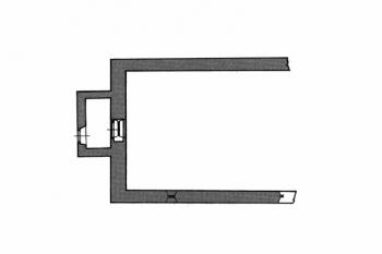 půdorys torza klášterního kostela (© Jitka Svobodová, NPÚ (in Hlobil, Ivo, ed. et al. Uprostřed Koruny české: gotické a reně renesanční umění východních Čech 1250-1550. II/2, Katalog. Chrudimsko, Čáslavsko. Artefactum, Praha 2020))