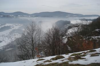 Pohled na hrad od kostela sv. Jana Nepomuckého (leden 2011© Olga Procházková, 01/2011)