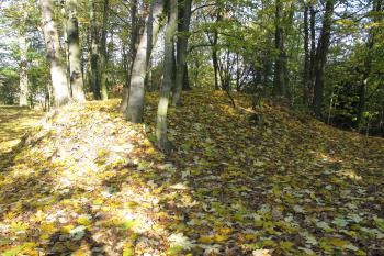 čelní val na přístupové straně (© D Dohňanský, 11/2016)