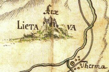Vyobrazení Lietavy na historické mapě z konce 17. století ( © archiv map autora)