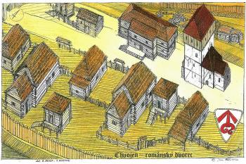 Chvojen jádro velmožského dvorce s palácem a kostelem sv.Jakuba (© jan heřman, 09/2016)