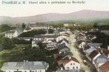 Frenštátská tovární čtvrť kolem r. 1910 ( © Beskydy a Pobeskydí 1895 - 1939)