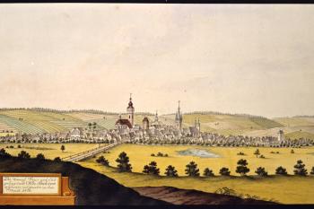 Město na obr. I.A.Venuta z roku 1812 (© Ing. Karel Kubín, 09/2017)