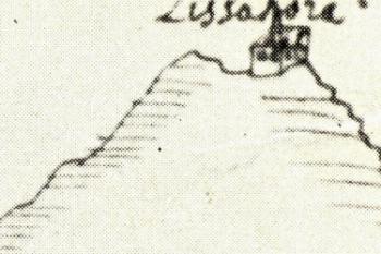 Vyobrazení vrcholu Lysé hory na skice z poloviny 18. století ( © Muzeum Beskyd ve Frýdku-Místku)