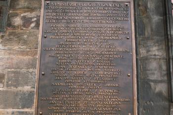 Pamětní deska na staroměstské radnici připomínající tuto událost. ( © Miroslav BITTER 03/2007)