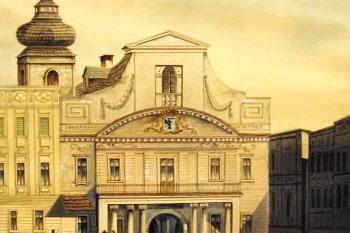 Stará radnice ještě v renesančně-klasicistní podobě před požárem v roce 1848 ( © Muzeum Beskyd ve Frýdku-Místku)