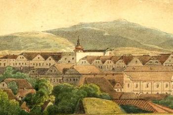 Detail z kresby města Frýdku od severu ve 30. - 40. letech 19. století ( © Muzeum Beskyd ve Frýdku-Místku)