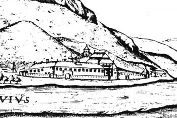 historická kresba zámku z roku 1676 ( © M. Plaček, M. Bóna: Encyklopedie slovenských hradů, Libri, Praha 2007)
