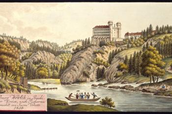 Hrad na obr. I.A.Venuta z r. 1818 (© Ing. Karel Kubín, 09/2017)