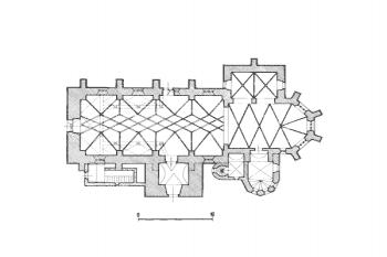 půdorys kostela ( © kol.: Umělecké památky Čech, část 2. [K/O], Academia, Praha 1978)