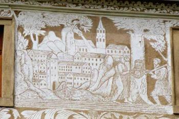 Figurální sgrafita (© 2002 Vlky, Jiří Čížek)