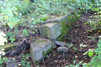 Pozůstatky hamerního náhonu s břehy vyzděnými z kyklopského zdiva ( © Jan P. Štěpánek 09/2007)