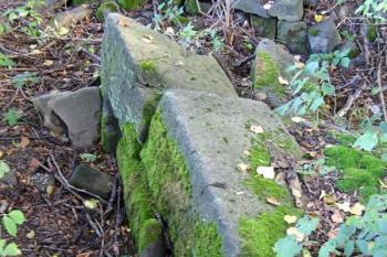 kyklopské zdivo bývalého hamerního náhonu nad místem hamru č.I ( © Jan P. Štěpánek 09/2007)