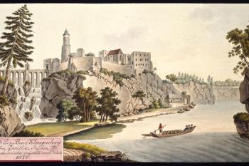 Hrad na obraze I.A.Venuta z roku 1816 (© I.A.Venuto, 1816)