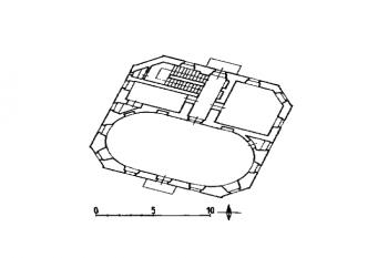 půdorys 1. patra ( © B. Samek: Umělecké památky Moravy a Slezska, část 1. [A/I], Academia, Praha 1994)