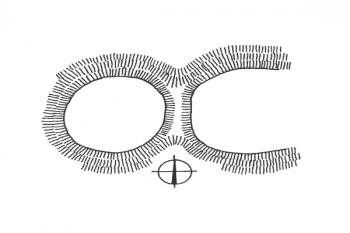 Skica hradu (Durdík T.: Ilustovaná encyklopedie Českých hradů, Libri, 2000, str. 141, obr. 270)