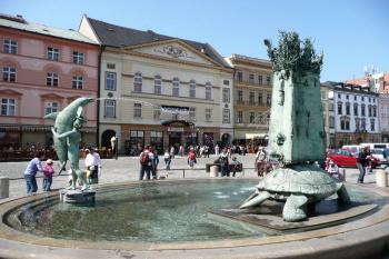 celkový pohled na Arionovu kašnu na Horním náměstí v Olomouci  ( © Jan P. Štěpánek 05/2009)