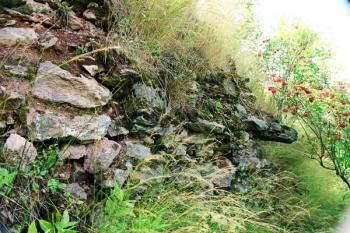 Dobřany  fragment zdi - pohled z příkopu ( © Tomáš Šimůnek 7/2004)