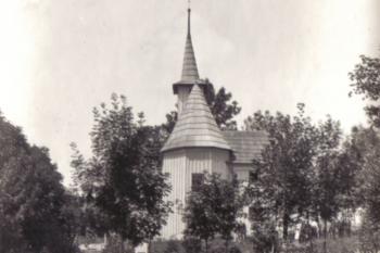 Hodslavice - fotografie kostelíka sv.Ondřeje ze začátku 20.století (soukr.sbírka IvoR) ( © anon.)