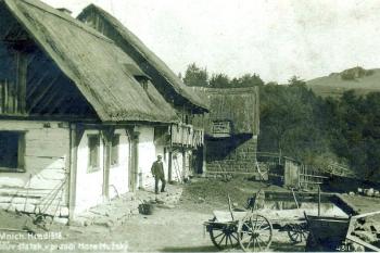 Píčův statek u Mnichova Hradiště v pozadí hora Mužský ( © neuveden)