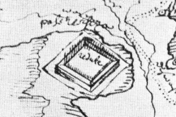 Snad zachycená reduta šancí Řečice na historické skice z 2. poloviny 17. století ( © MB F-M)
