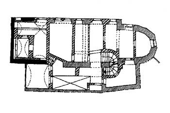 Půdorys přízemí ( © (Pavel Vlček a kol.: Umělecké památky Prahy – Malá Strana, Academia, 1999))