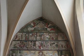 Freska s mariánskou legendou na východní stěně jižní lodi (© Ivan Grisa, 09/2008)