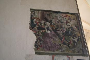 Torso fresky s christologickou tematikou na východní stěně severní boční lodi (© Ivan Grisa, 09/2008)