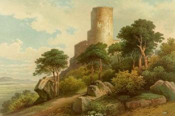 zřícenina hradu ve 2. polovině 19. století (© Alexander Duncker)