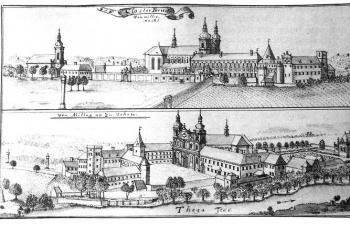 podoba louckého kláštera před barokní přestavbou (© D. Foltýn, Encyklopedie moravských a slezských klášterů, Praha, 2005.)