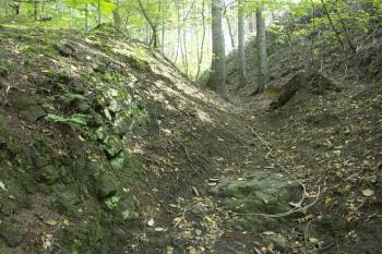 zahloubená cesta od ústí potoka Humenská do Berounky (© Milan Caha, 10/2007)