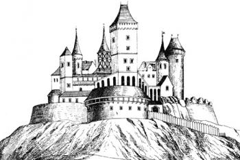 Hrad v roce 1624 podle staré malby v Kopidlně (© anon.)