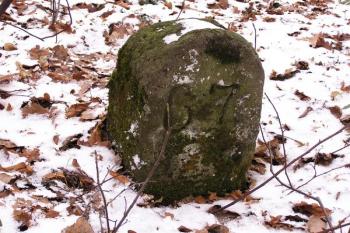 starý hraniční kámen při bývalém plavebním kanálu ( © Jan P. Štěpánek 11/2007)