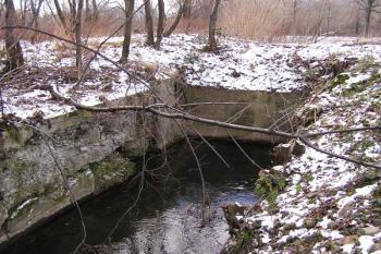 pokračování náhonu za protipovodňovou hrází ( © Jan P. Štěpánek 12/2007)