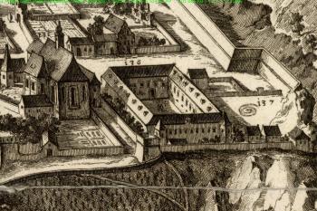 zbrojnice na pohledu na Prahu od jihu od Folperta van Ouden Allen (výřez) (Folpert van Ouden Allen, 1685)