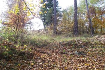 Čertův hrádek - Okluky - Pohled od severu z příkopu na vrchol věžiště. (© Ivo Rozehnal, 10/2008)