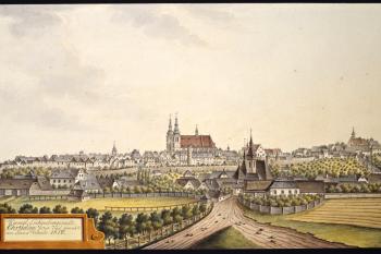 Chrudim na obraze I.A.Venuta z r. 1816 (© Ing. Karel Kubín, 09/2017)