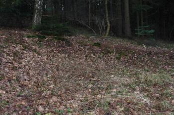 ještě znatelné  terénní úpravy,které musely být při stavbě zámku provedeny (© D Dohňanský, 12/2014)