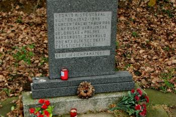 Pomníček na místě koncentračního tábora u Dětřichova (© Honza Peprník Kopeček, 03/2013)