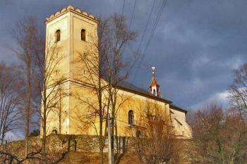 Kostel Nanebevzetí Panny Marie v Jerlochovicích ( © Pavel Vítek 02/2008)