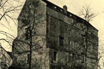 palác od severovýchodu na počátku 20. století (© Robert Weber: Schlesische Schlösser. Bd. 3, Verl. des Deutschen Schloesser Albums, Dresden/Breslau, 1909)